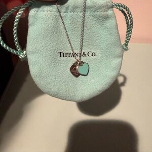 Return to Tiffany® Tiffany Blue® Double Heart Tag Pendant. AUTHENTIC
